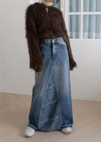 LEAF DENIM LONG SK