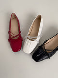Cross-banding Mary Jane flat shoes