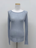 Boatneck See-Through Knit T-Shirt