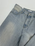 [unisex] 418 Teen Blue Wide Denim Pants