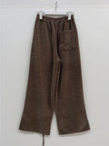 Velour Strap Banding Wide Pants