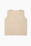Silk button sleeveless knit top