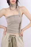 Scarf shirring top bustier