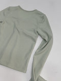 Two-button slit ribbed cardigan T-shirt