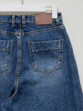 525 Cat Washing Bermuda Wide Denim