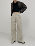 Cargo Cotton Wide Denim Pants