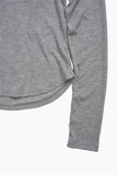 Summer U-neck Ribbed Long Sleeve