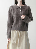 Roga collar cable knitwear