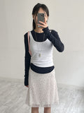Melo Flower Chiffon Midi Skirt