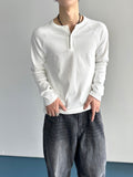 Lau Ribbed Henley Neck Long Sleeve