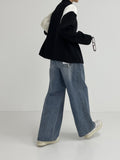 606 Balloon Wrinkle Wide Denim Pants