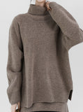 [Premium] Fair Turtleneck Whole Garment Wool Set-up Knit