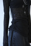 Cross long net knit