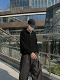 Half Zip-Up Wool Knit