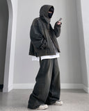 Older High Neck Hood Denim Jacket
