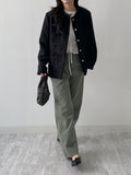 Pocket Fringe Half Tweed Jacket