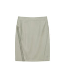 Button Slit Midi Skirt