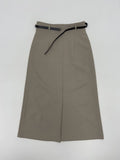 [Belt set] Bella pleated A-line long skirt