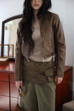 Suede layered skirt