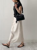 Pleated Tie-neck Short Sleeve T-shirt