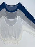 Clips U-neck See-through Knit