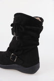Shirring Fur Middle Boots