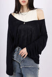 Loose fit linen V-neck knit