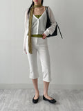 202 Slit Cotton Capri Pants