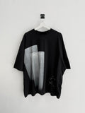 Dark Black Brush Half T-shirt