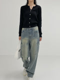 Cash Cable V-neck Knit