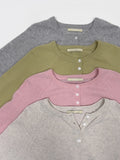 Cash Henley Neck Raglan Knit