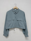 Two Pocket String Crop Shirt
