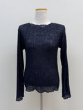 Wave pleated see-through T-shirt