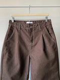 Pleat Pure Brown Denim