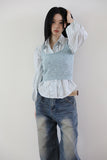 Flash Pintuck Line Denim