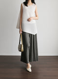 [Premium] Linea Pleats Unbalance Sleeveless Set
