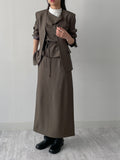 [Setup Available/Three-Piece] Bird H-Line Long Skirt