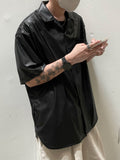 S/S Vegan Light Leather Half Shirt