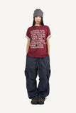 Graphic color matching roll-up T-shirt