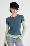 Cedar ribbed layered tee