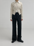 Zip-up round crop knit