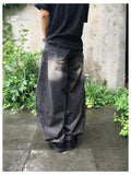 Ramie Brush Balloon Denim Pants