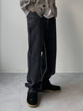 Reverse Cutting Black Denim