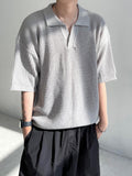 SS Non-Button Balloon PK Collar Knit