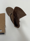 Folding Suede Open Toe Ankle Boots