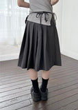 PLEATS FRILL POCKET SKIRT