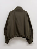 Cotton high neck over fit bomber jacket