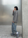 Damage Stripe Knit Tee