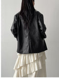 Flat Single Overfit Leather Jacket