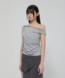 Braided Drape One-Shoulder Top